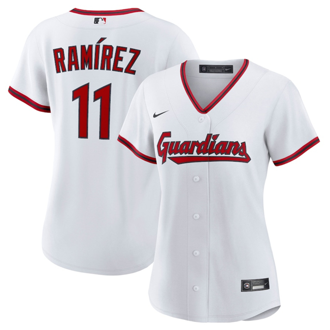 Women's White Cleveland Guardians #11 José Ramírez Cool Base Stitched Baseball Jersey(Run Small)